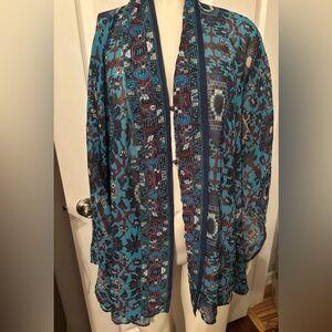 Colleen Lopez kimono sleeve topper blouse M/L